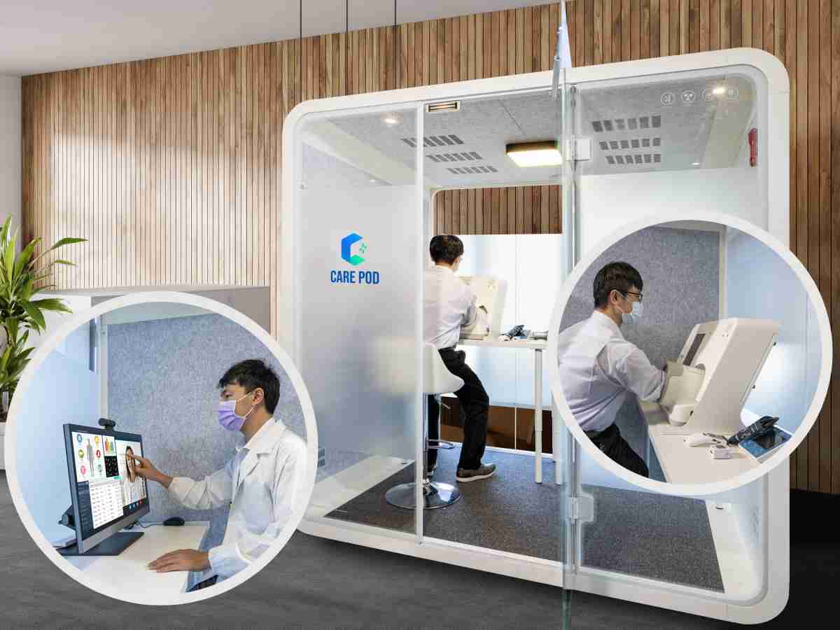 达擎于医疗科技展中展出＂远距诊疗舱＂，，，以因应医疗数字化及社会高龄化趋势下、、、复诊及慢性病患等族群对于远距看诊需求逐渐升高所推出的创新整合方案。。多功能合一、、、高隐私性的远距诊疗舱可根据病患端与医师端的不同需求，，，，提供弹性化及客制化功能，，节省医生和病患的精力及时间