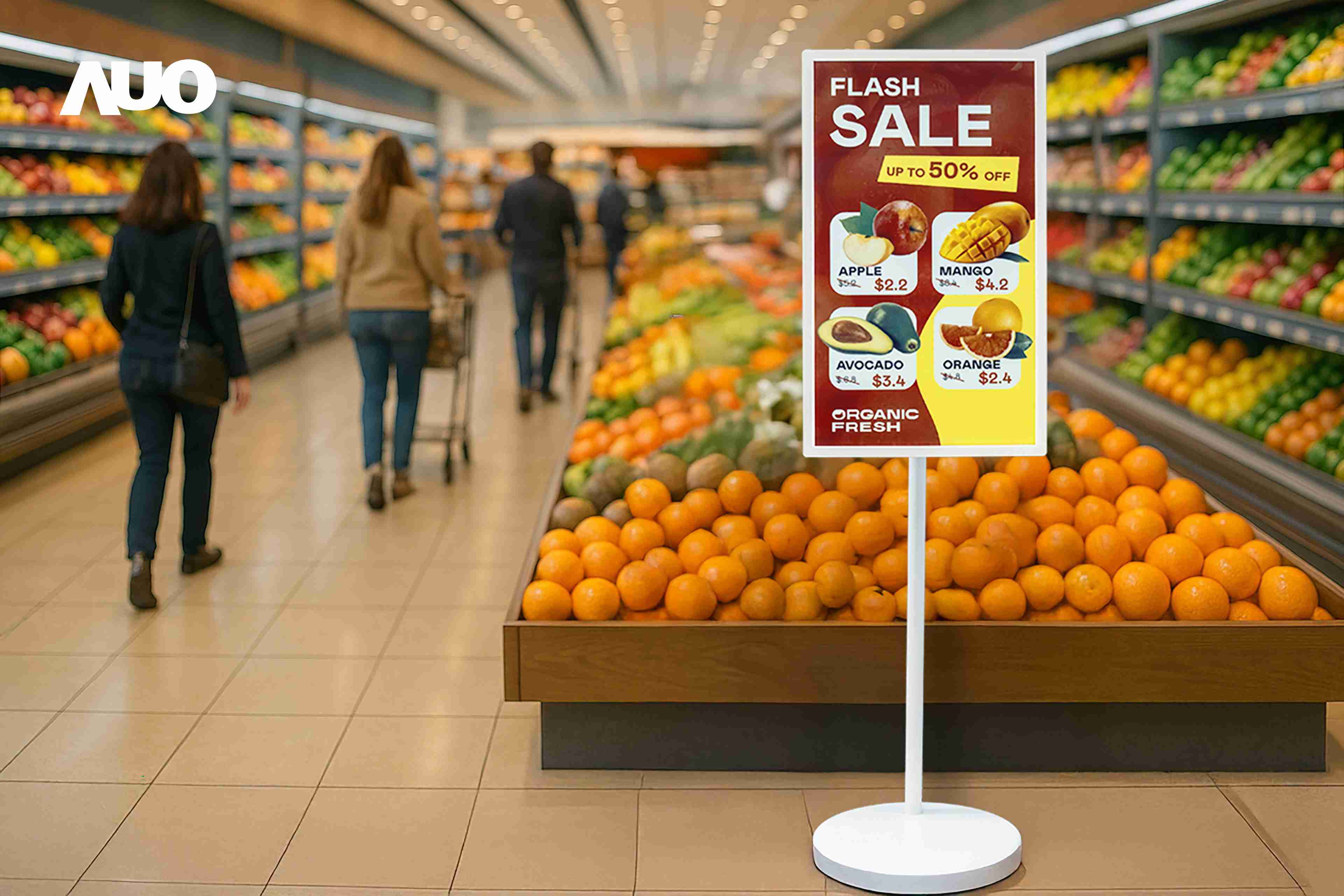 达擎首亮相低功耗、、、、全彩的〝aecoPost电子纸解决方案〞，，，仅在更新画面时需要微量的电力驱动，，无需布建电线的便捷设计，，，，使其可灵活应用、、随意置放，，并可透过云端或行动装置app，，，，轻松管理及排程广告内容，，，，晋升店头营销利器。。